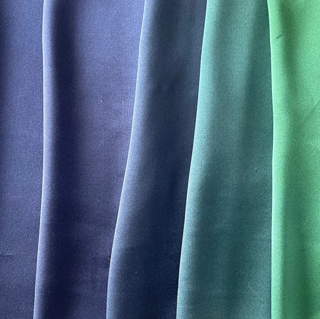 72" Panel - Ombré Cool Ocean Garden Silk Satin Charmeuse