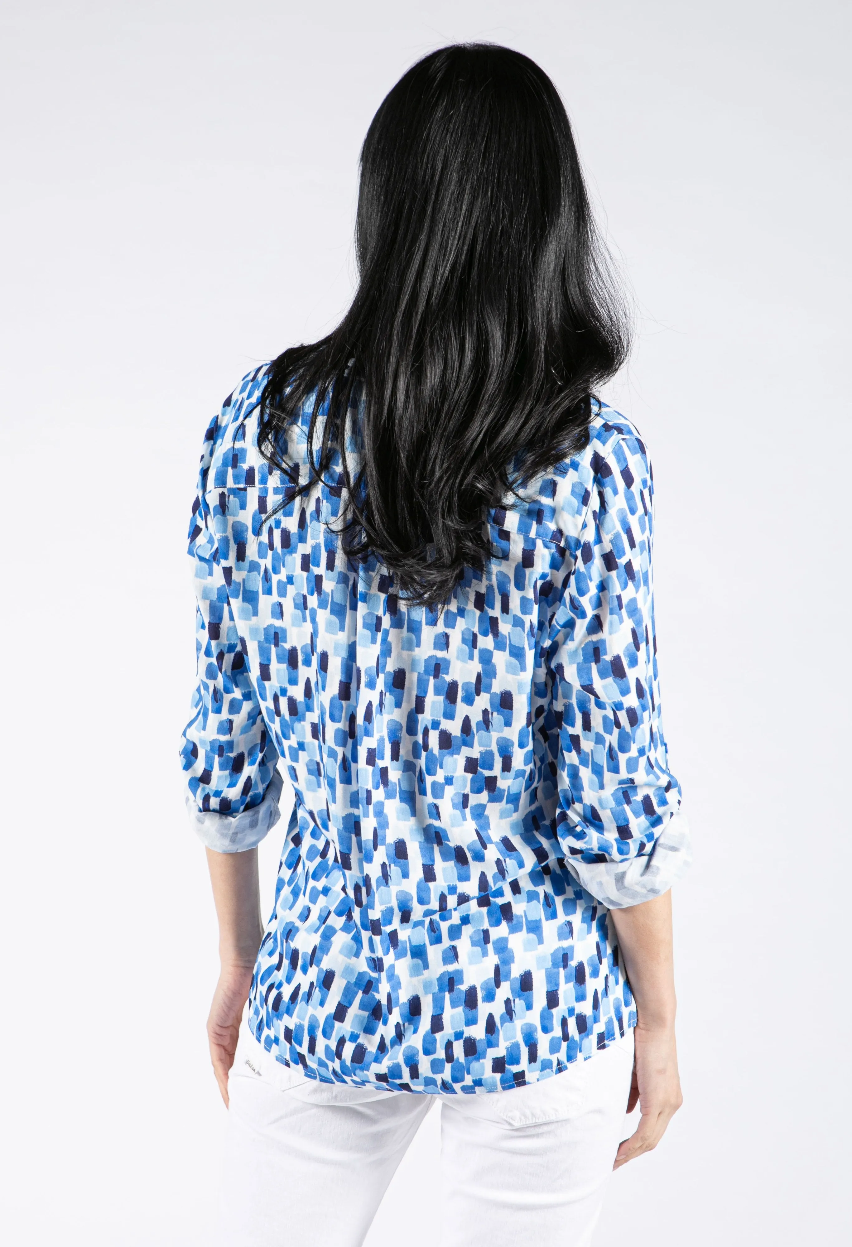 Abstract Square Print Blouse