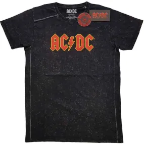 AC/DC "Logo" Black Snow Wash T shirt