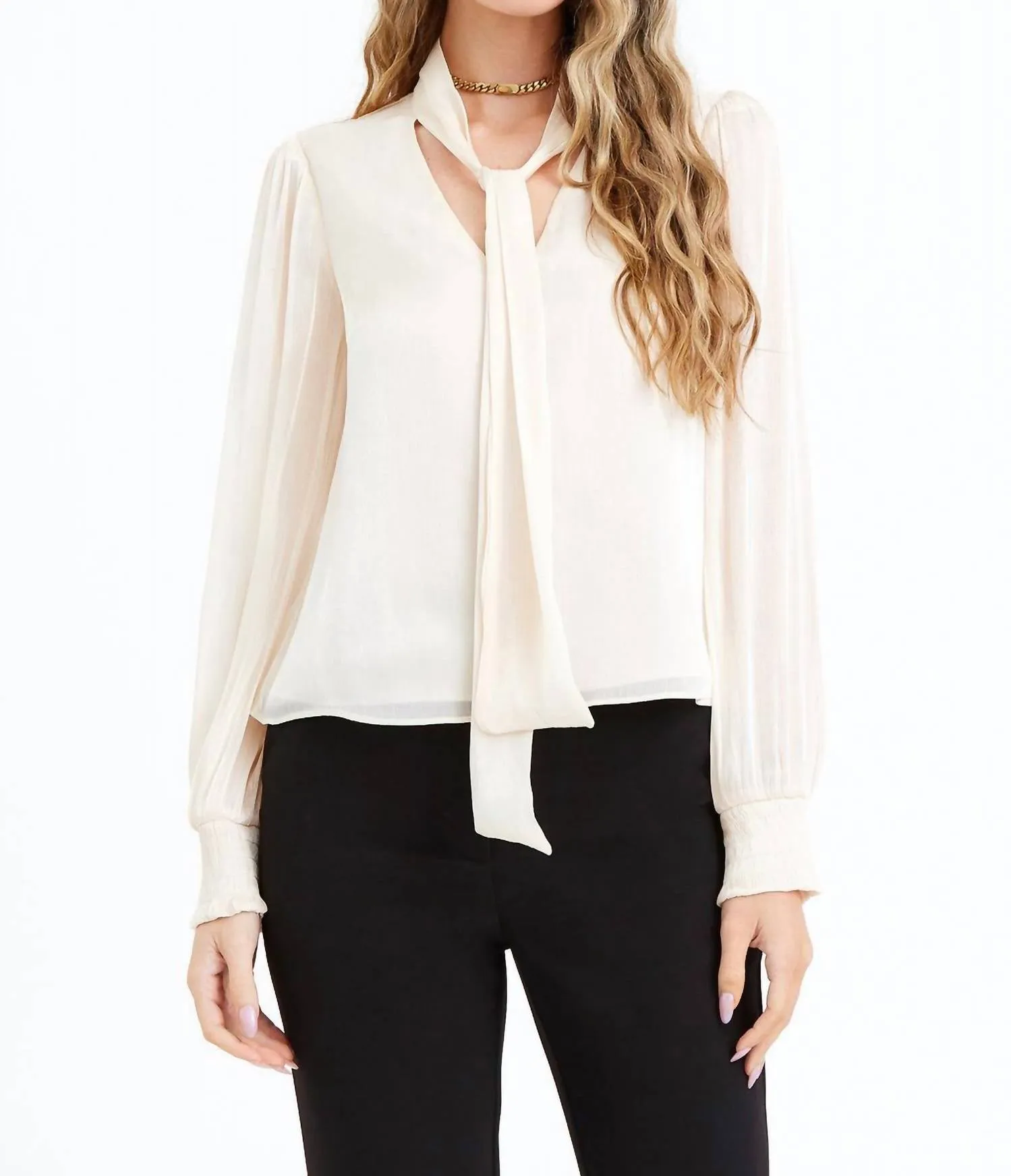 Adelyn Rae - JISENIA TIE NECK BLOUSE
