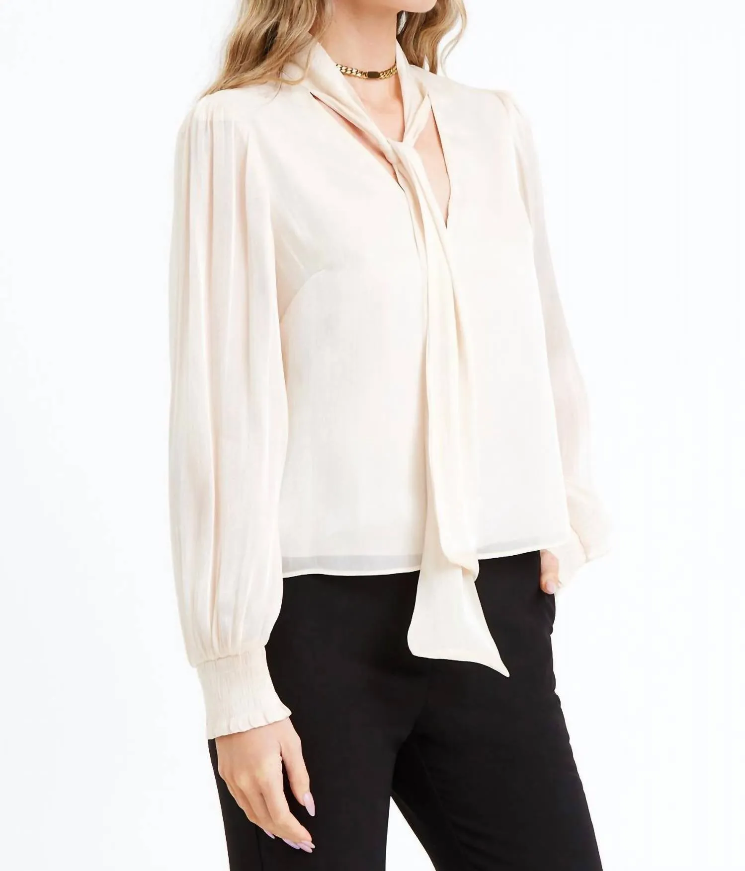 Adelyn Rae - JISENIA TIE NECK BLOUSE