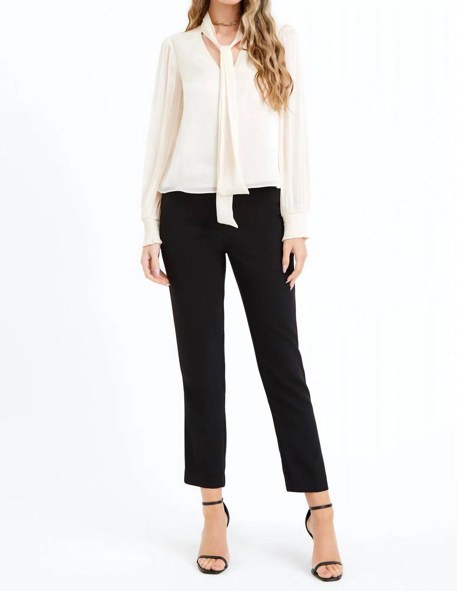 Adelyn Rae - JISENIA TIE NECK BLOUSE