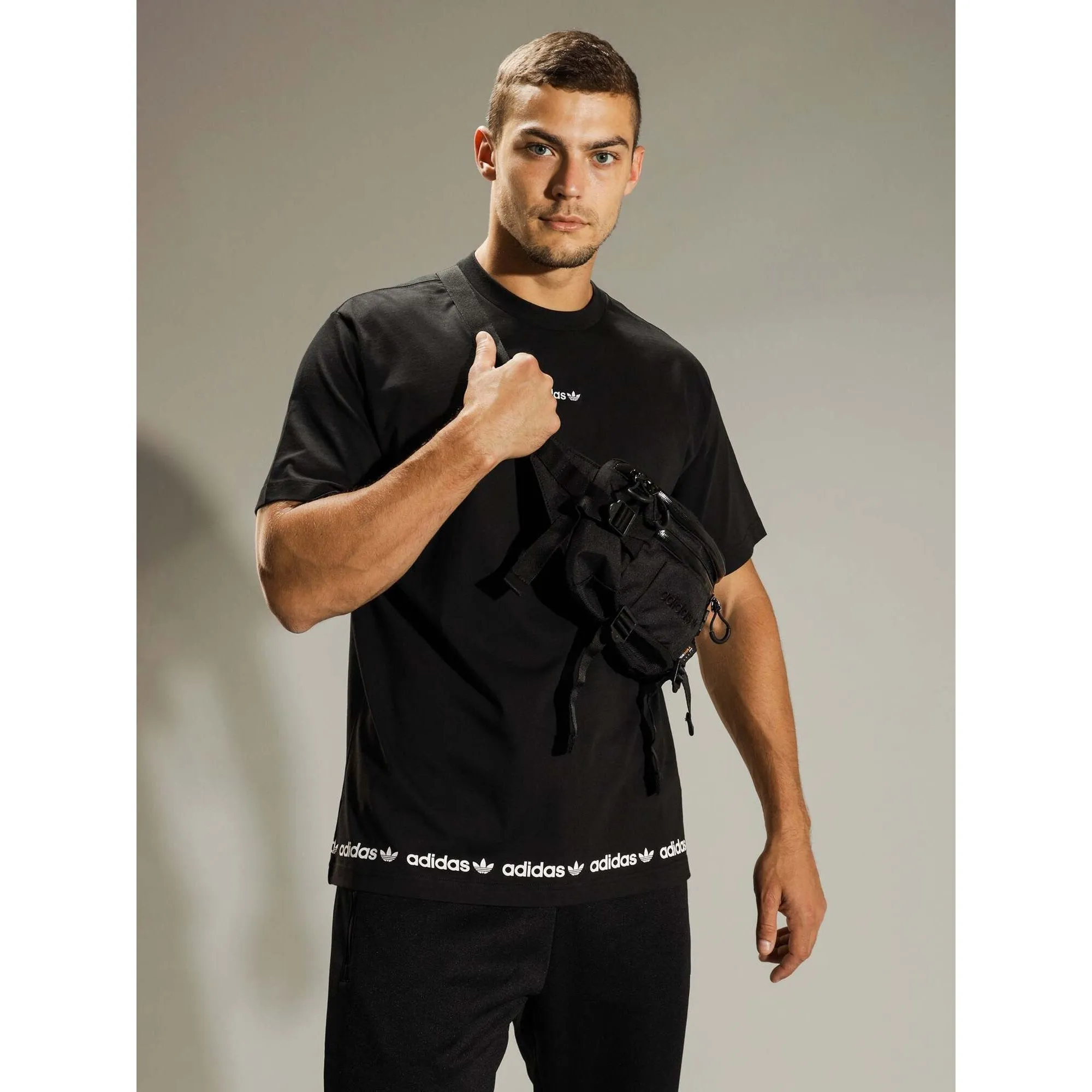 Adidas Mens Linear Repeat Logo T-Shirt