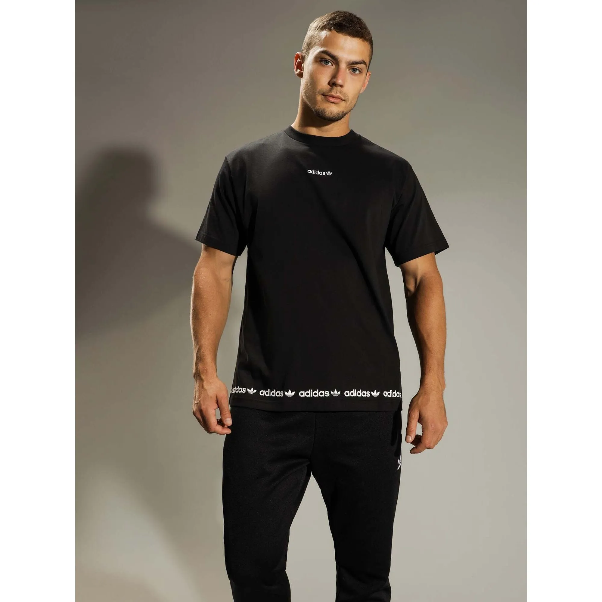 Adidas Mens Linear Repeat Logo T-Shirt