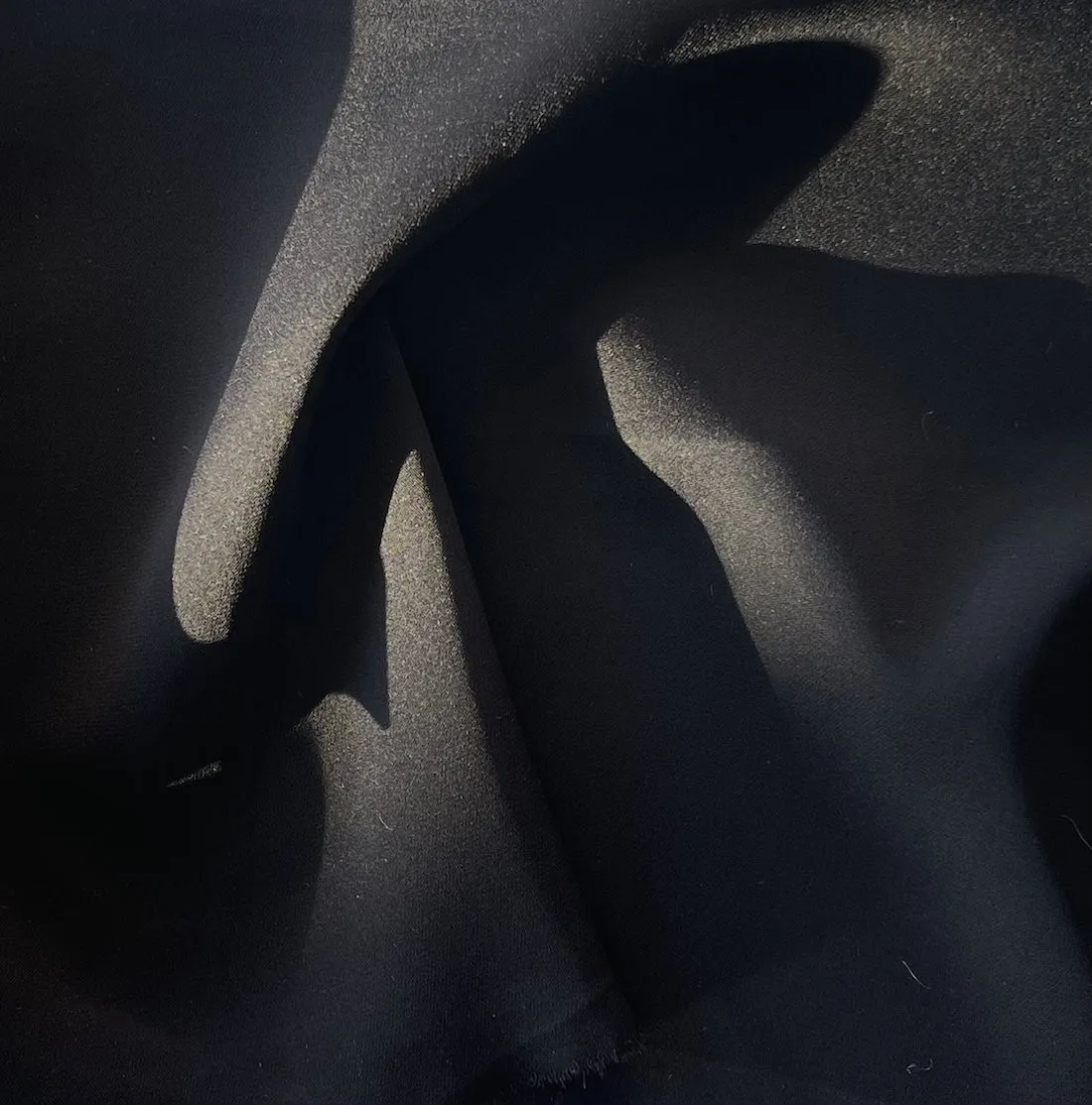Airy Obsidian Stretch Silk Crepe