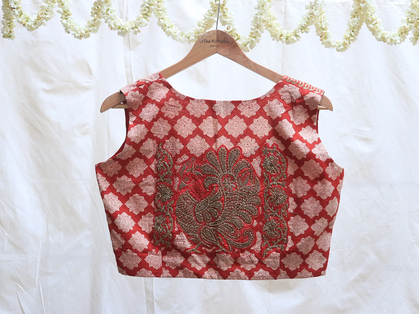 Barn red, cotton, Hand embroidery blouse