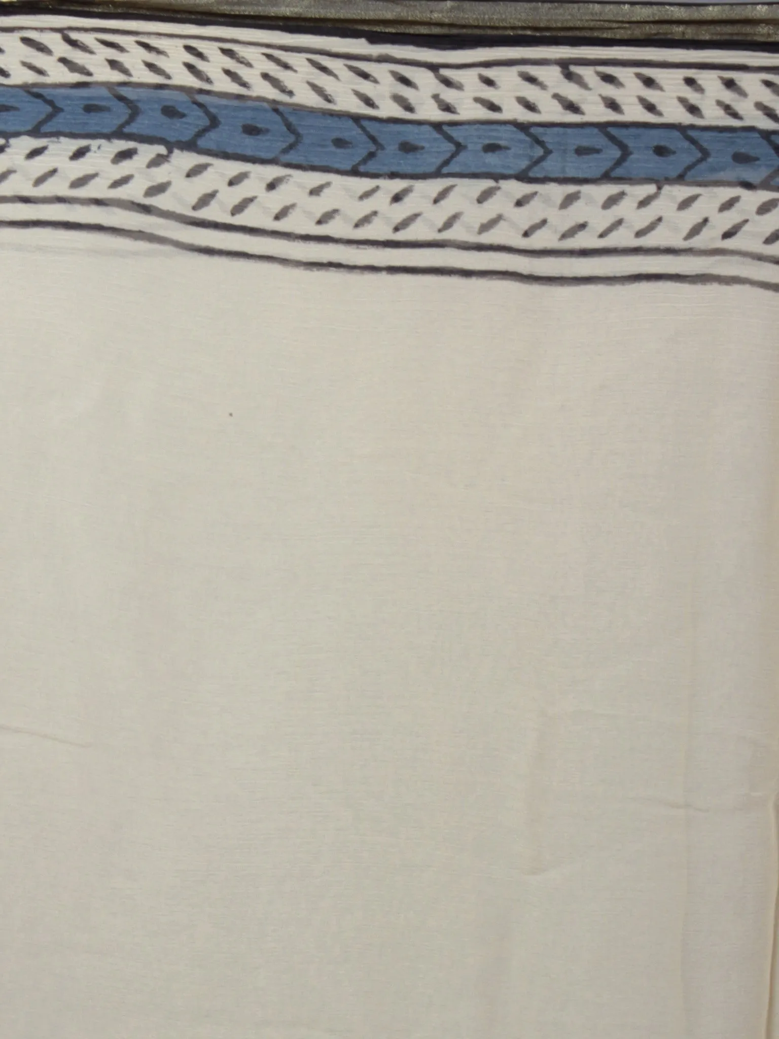 Beige Maroon Grey Black Hand Block Printed Chiffon Saree - S031701891