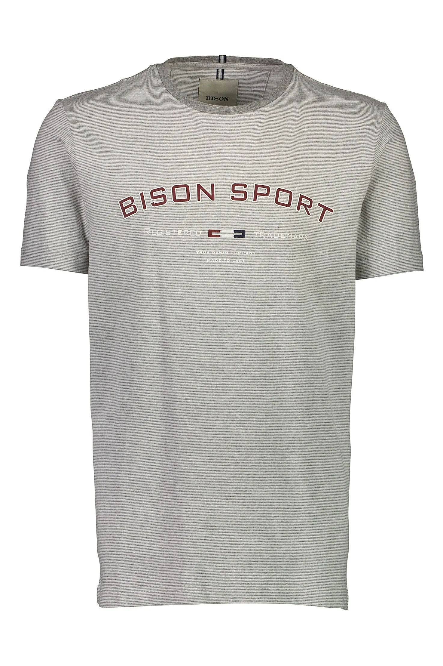 Bison - Stribet T-shirt m. print (XXL - 4XL)