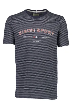 Bison - Stribet T-shirt m. print (XXL - 4XL)