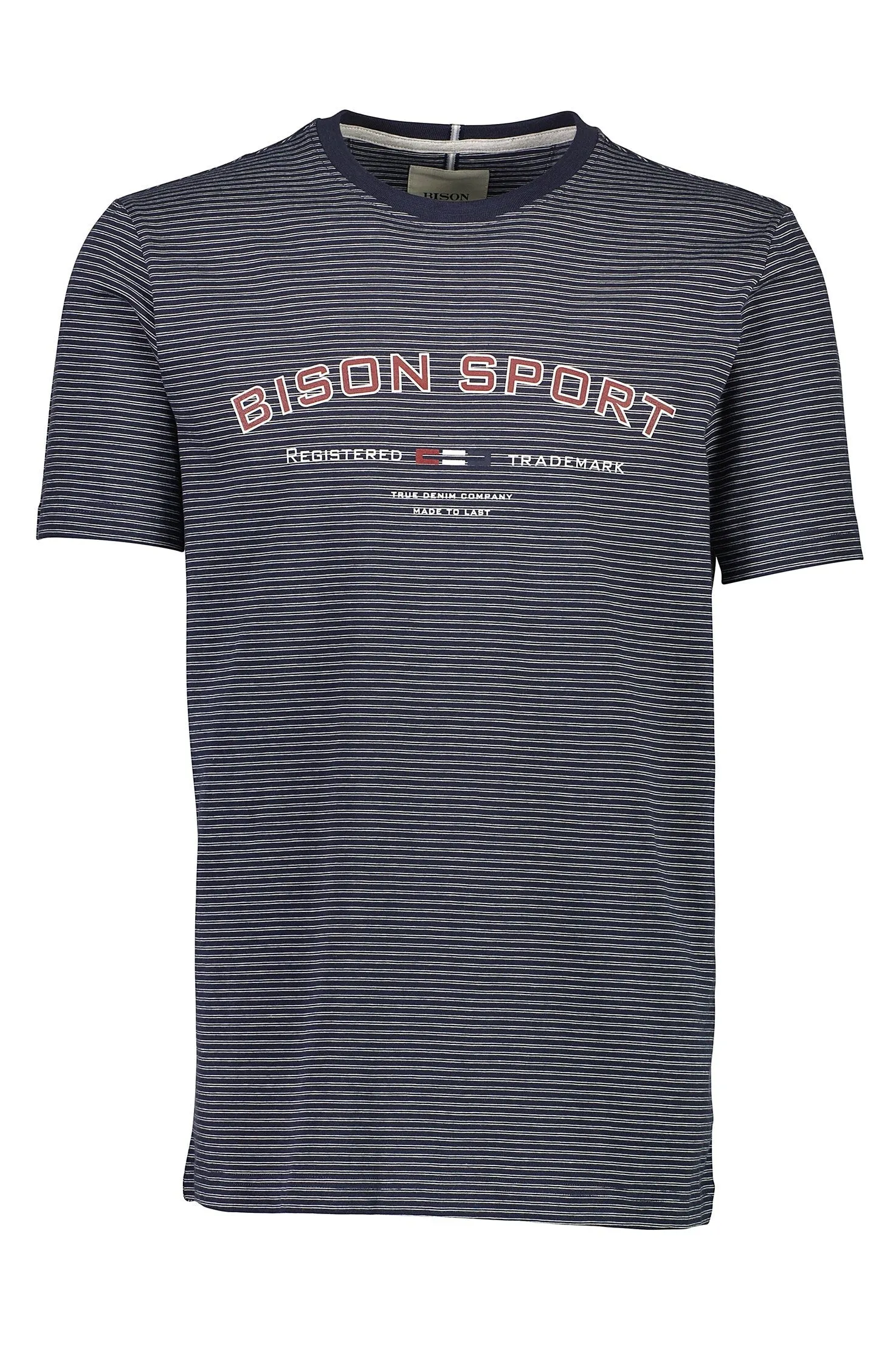 Bison - Stribet T-shirt m. print (XXL - 4XL)