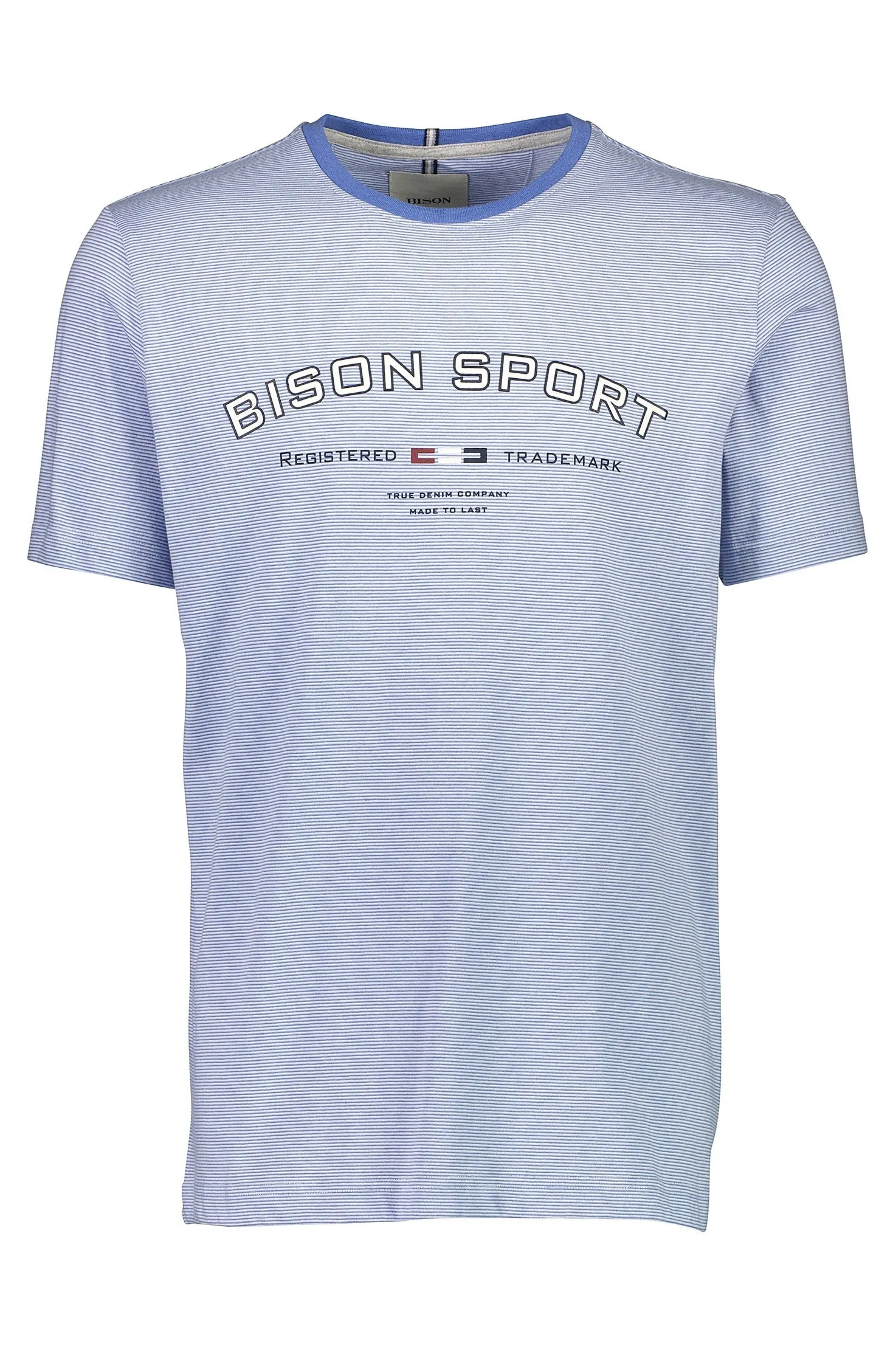 Bison - Stribet T-shirt m. print (XXL - 4XL)