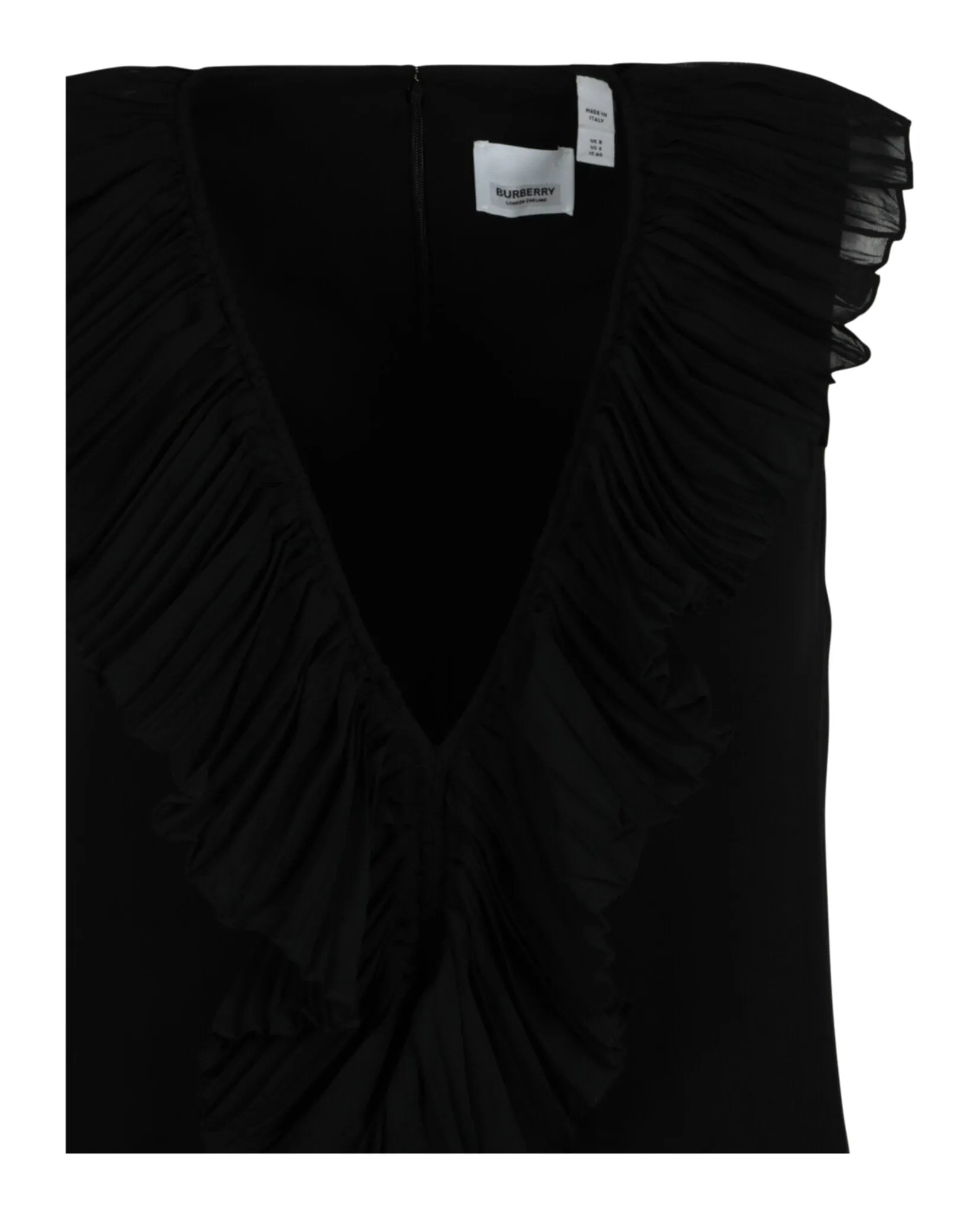 Burberry Womens Sleeveless Pleated Silk Dress