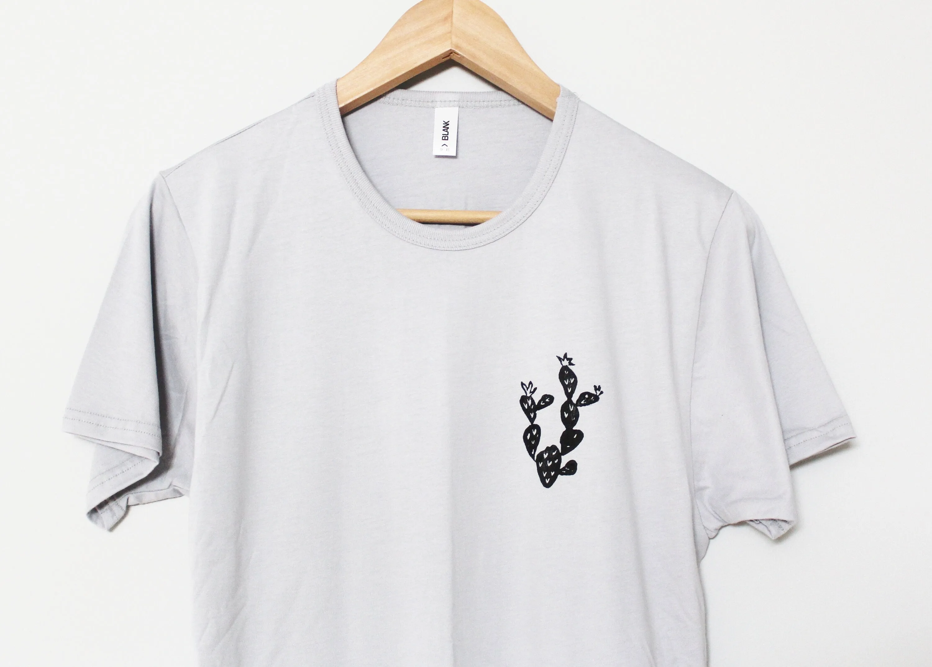Cactus t-shirt, UNISEX succulent plant hand printed shirt, botanical fashion, minimalist block print lino top, hand stamped tee