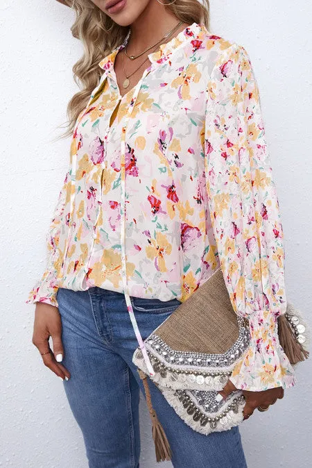 Cakewalk Floral Smocked Blouse