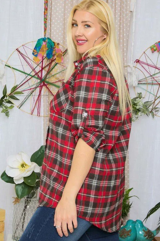 Carol Flannel - 3 Colors - CURVY