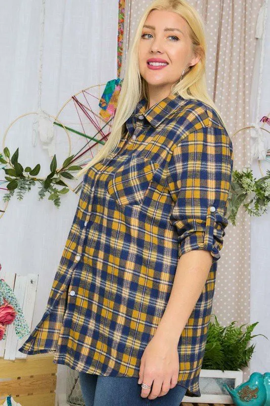 Carol Flannel - 3 Colors - CURVY