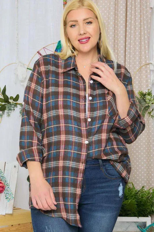 Carol Flannel - 3 Colors - CURVY