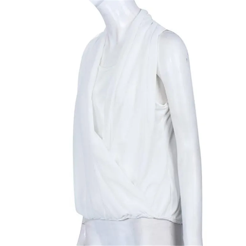 Casual Women Solid Sleeveless Blouses Shirts