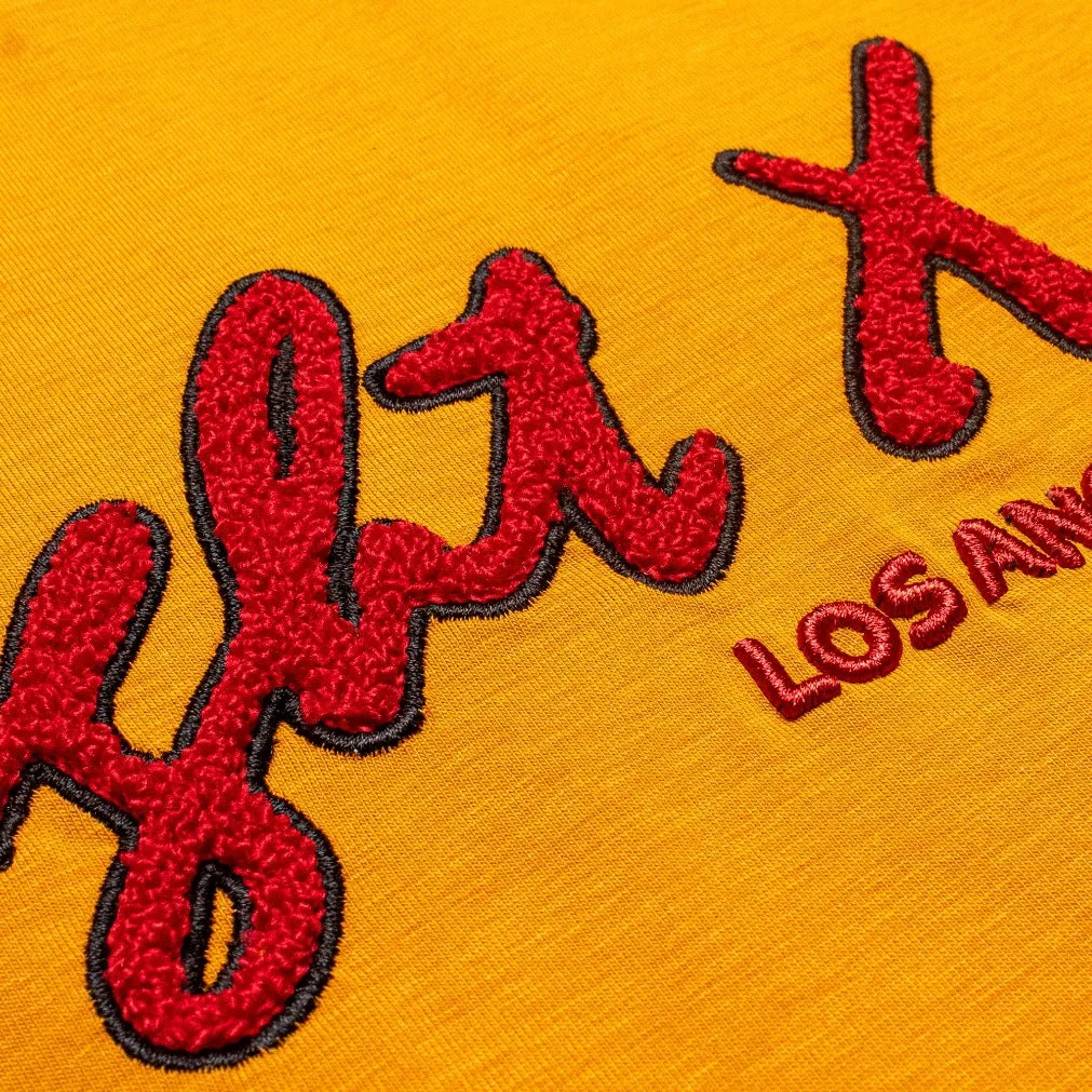 Chenille Logo Patch 3D Graphic T-Shirt - Yellow