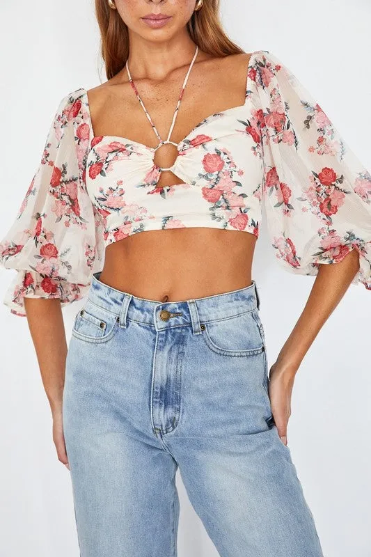 Chiffon Bustier Crop Top