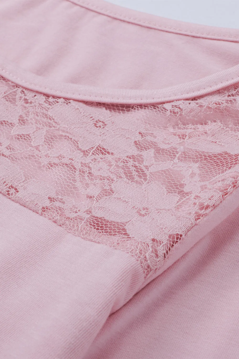 Contrast Lace Button Up Top