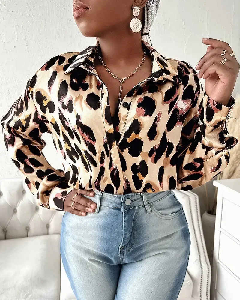 Deanwangkt - Leopard Print Long Sleeve Button Down Shirt