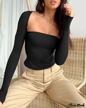 Deanwangkt - Long Sleeve Cutout Bandeau Top