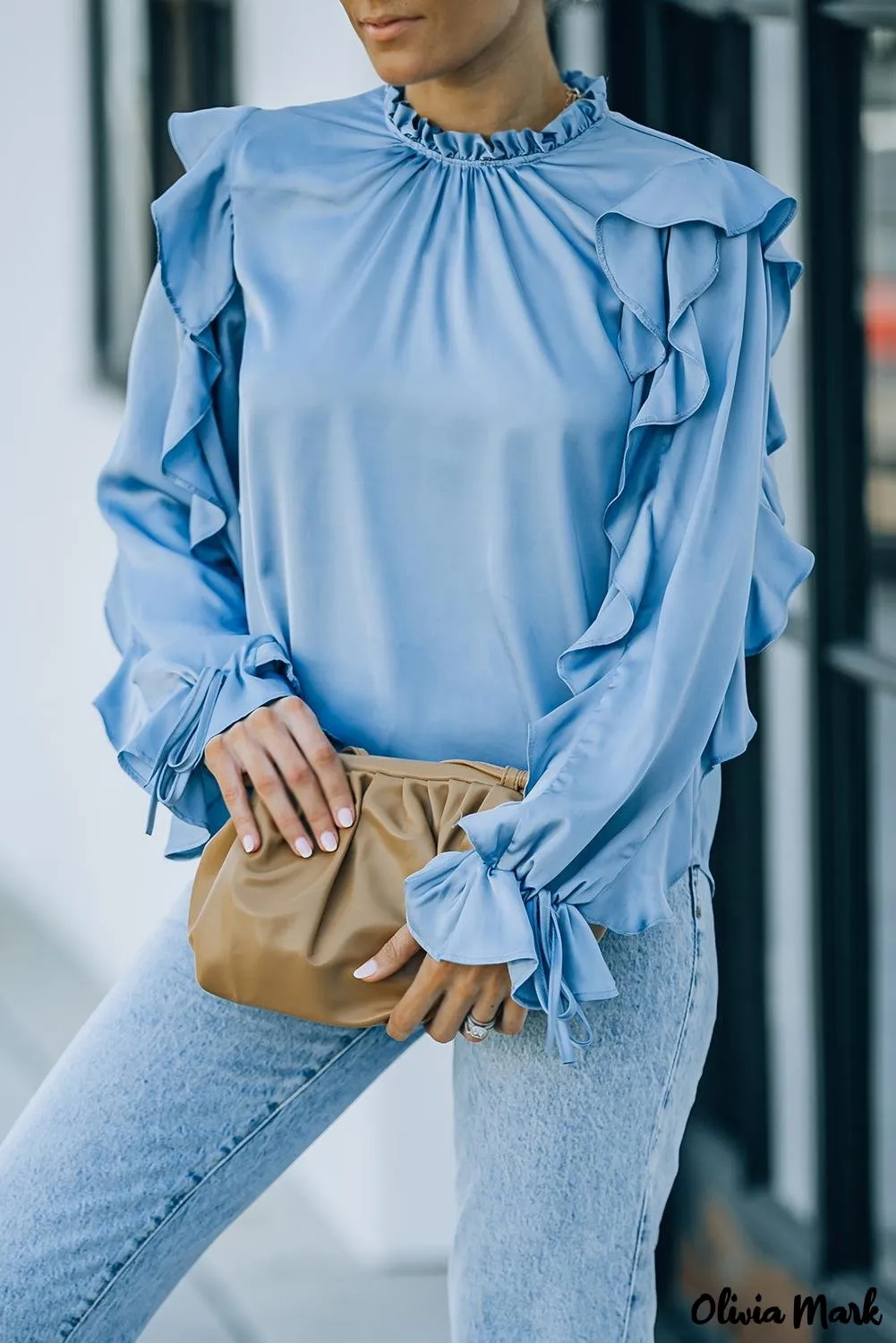 Deanwangkt - Long Sleeve Ruffled Blouse