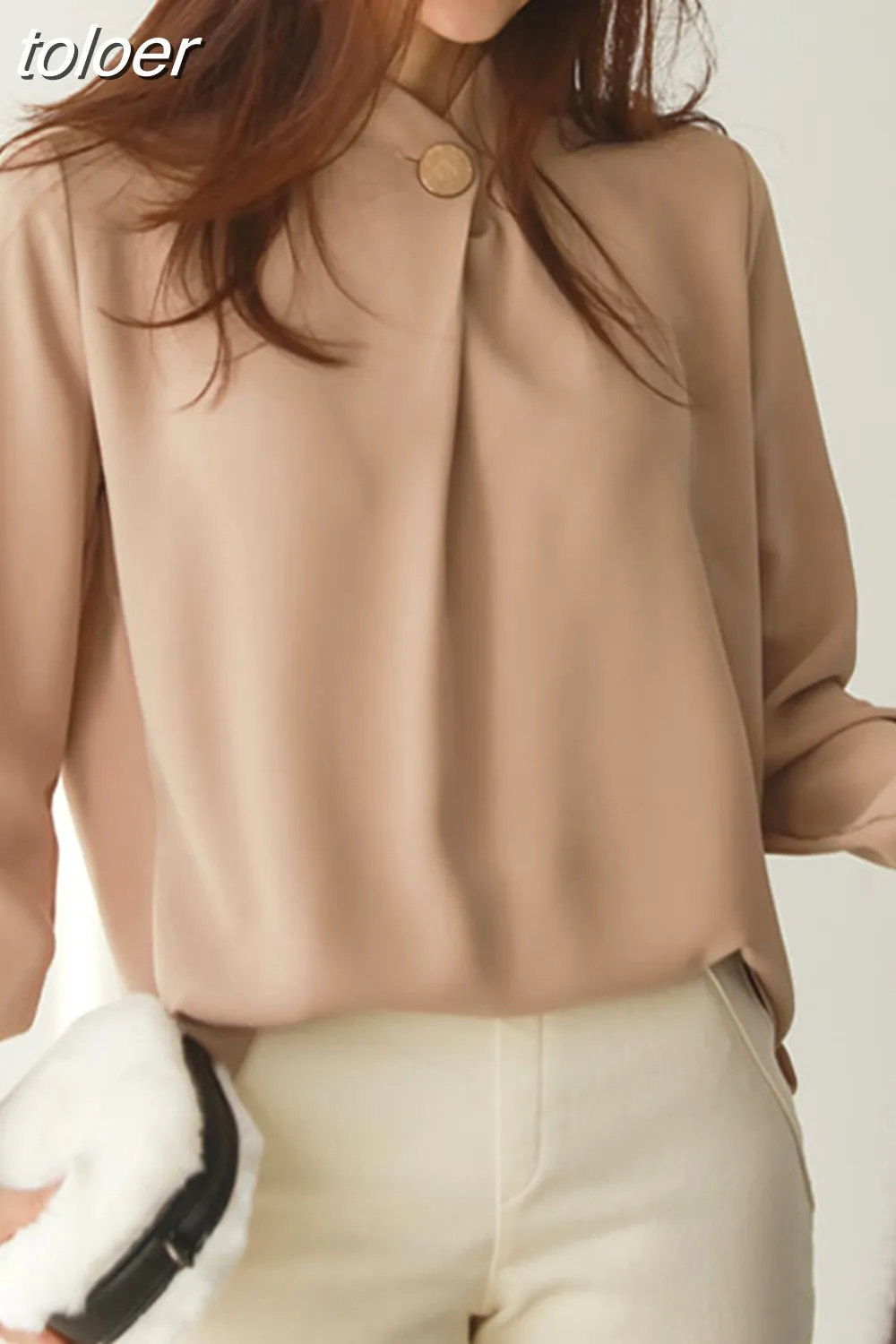 deanwangkt Vintage Chiffon Blouse Autumn Fashion Women Blouse Shirt Blusas Mujer De Moda Long Sleeve Stand Collar Loose Blusa 1478