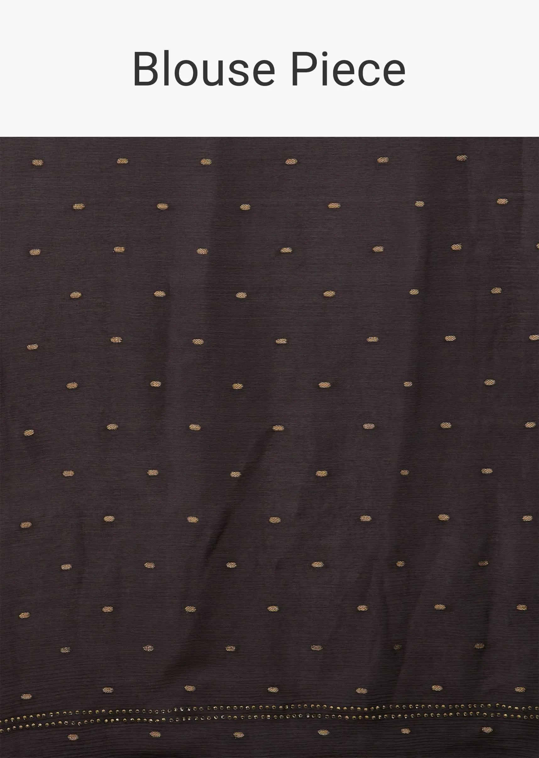 Fog Grey Chiffon Saree With Swarovski Stone Embellishments And Zari Border