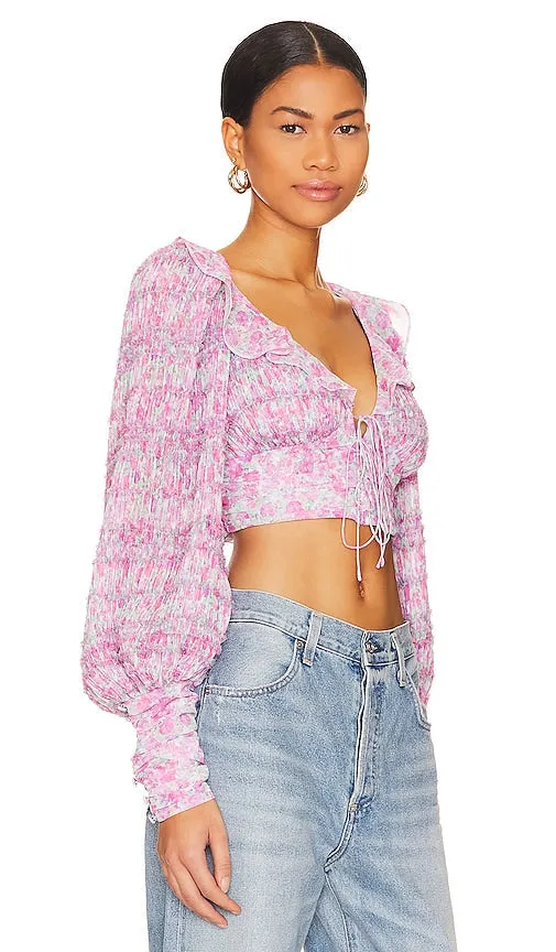 For Love & Lemons Saylor Blouse in Pink