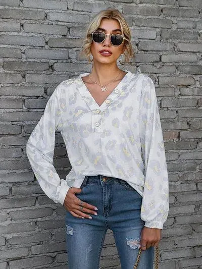 Get Wild: Leopard V-Neck Blouse for Stylish Statements