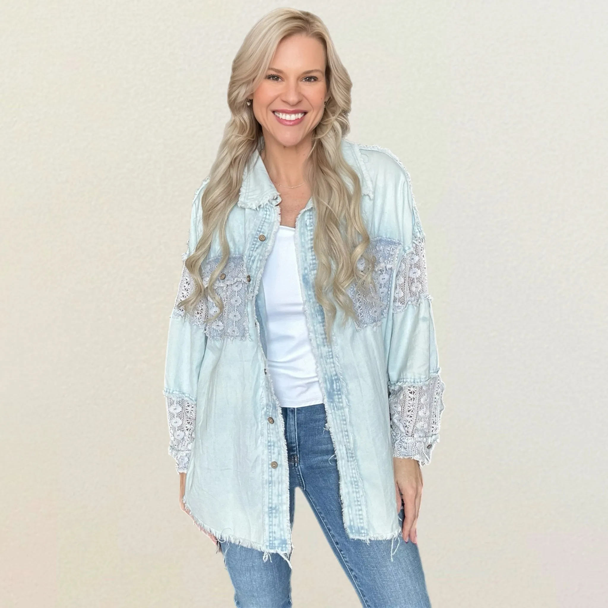 Graceful Lace Button Up Shirt