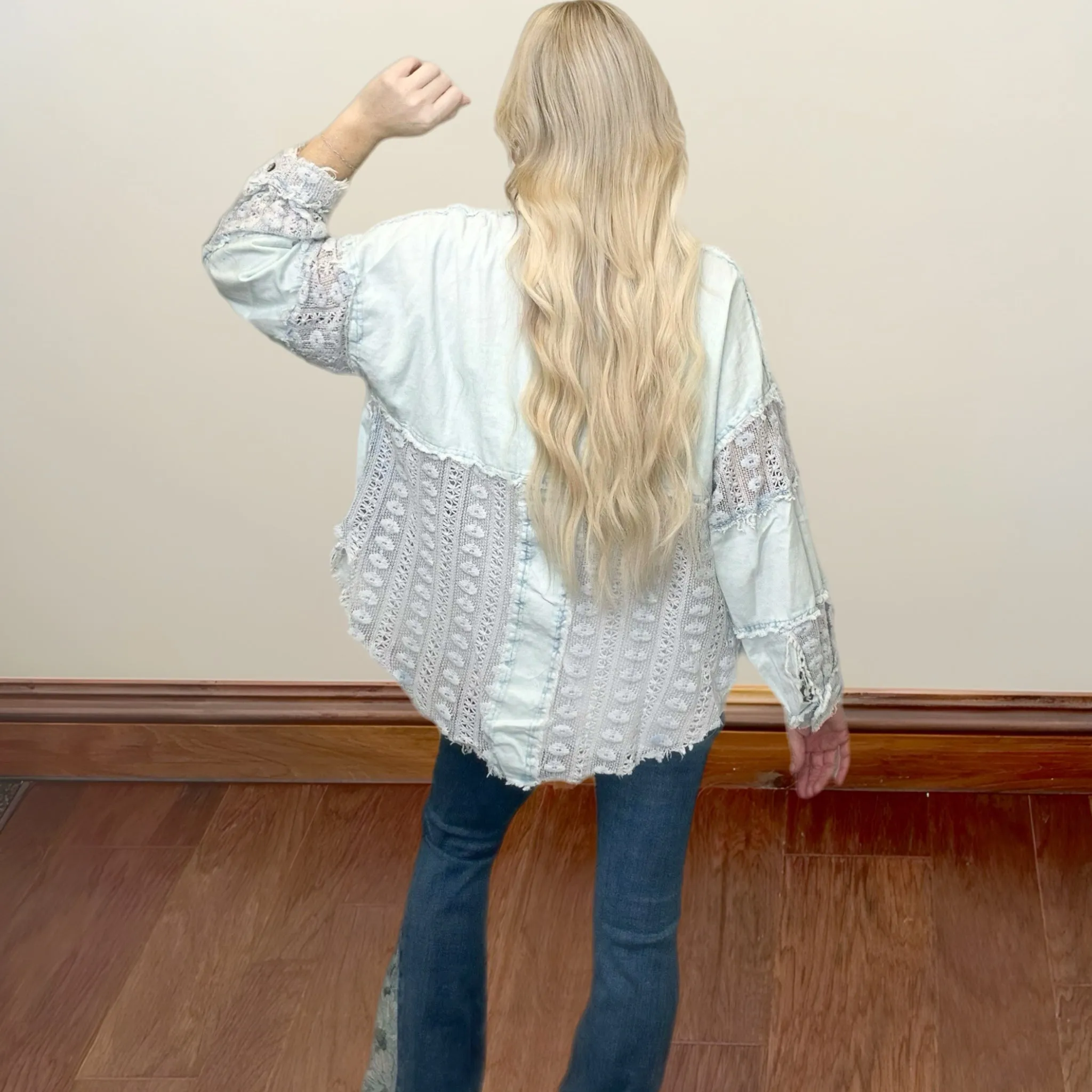 Graceful Lace Button Up Shirt