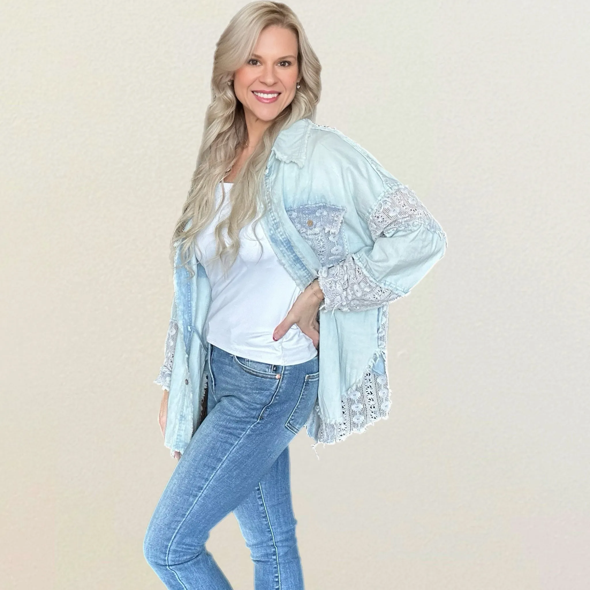 Graceful Lace Button Up Shirt