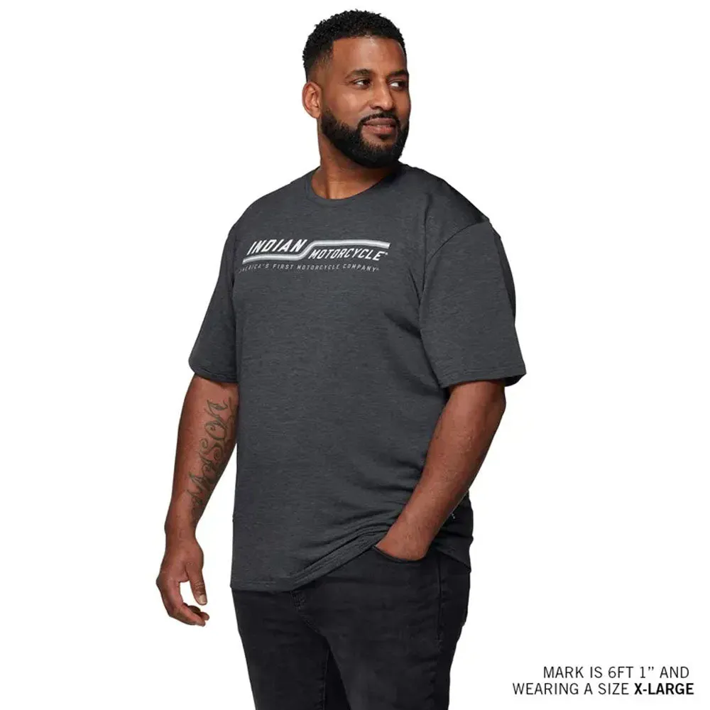 Indian Motorcycle  Mens Line Graphic Athlete T-Shirt Tee Light Comfortable Black