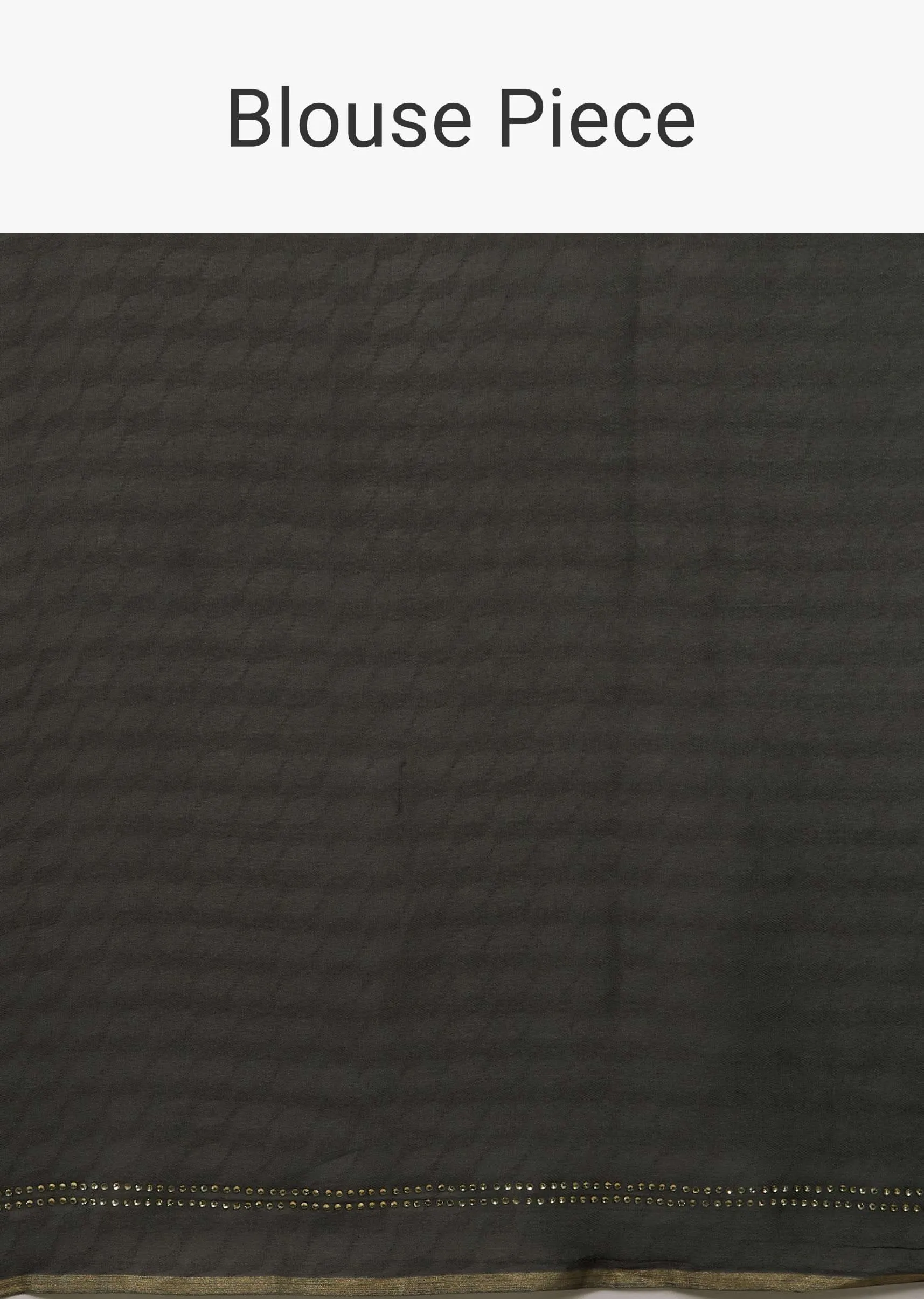 Iron Grey Chiffon Saree With Swarovski Stone Embellishments And Satin Border