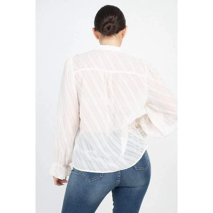 Kiley Semi Sheer Ruffle Blouse