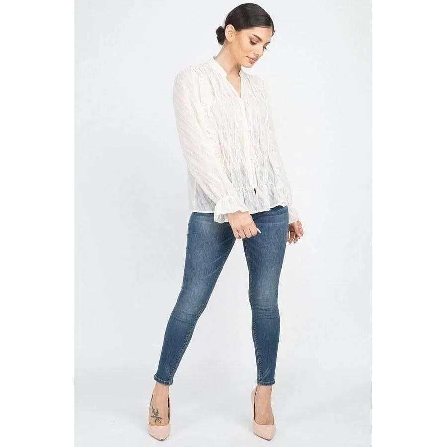 Kiley Semi Sheer Ruffle Blouse