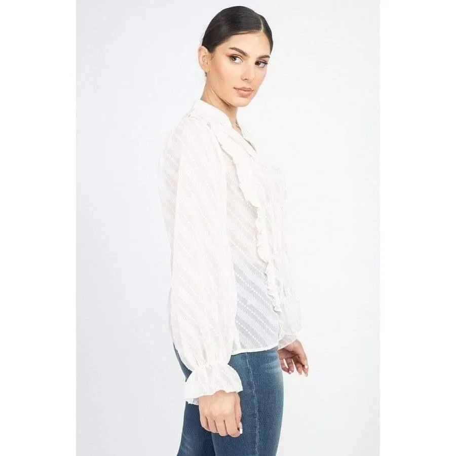 Kiley Semi Sheer Ruffle Blouse