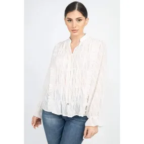 Kiley Semi Sheer Ruffle Blouse