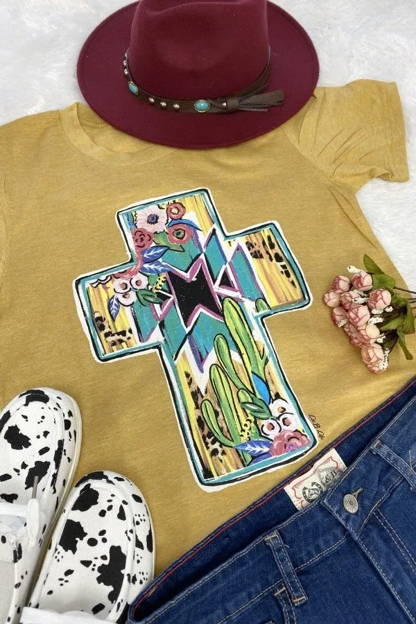LBL AZTEC CROSS- MUSTARD (PRE-ORDER 09/30/2022)