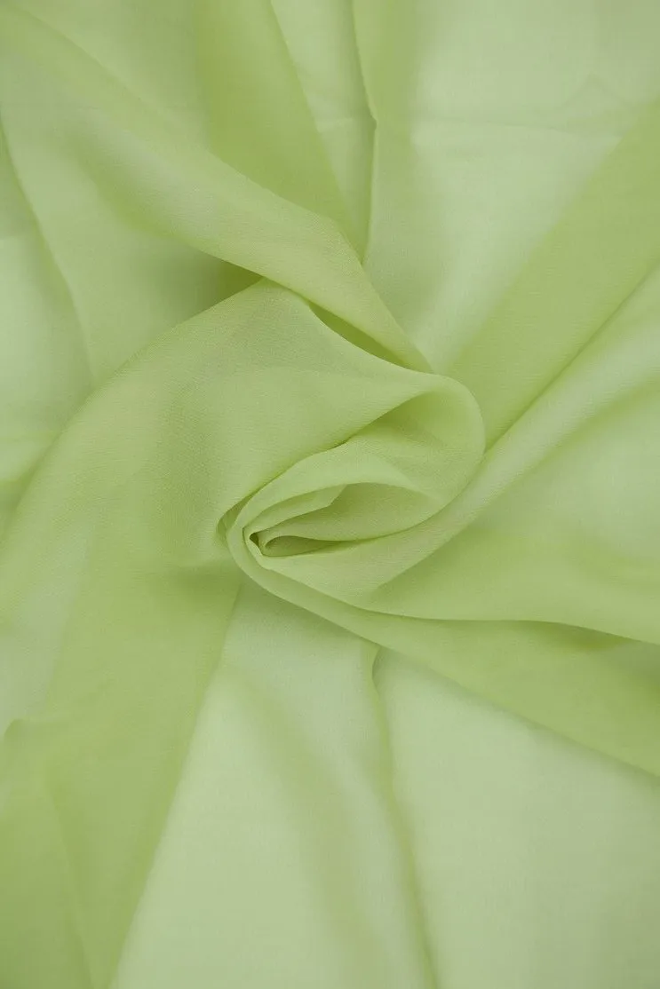 Lime Sherbet Silk Chiffon Fabric