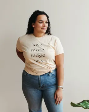 Love More, Judge Less Graphic T-Shirt | Tan