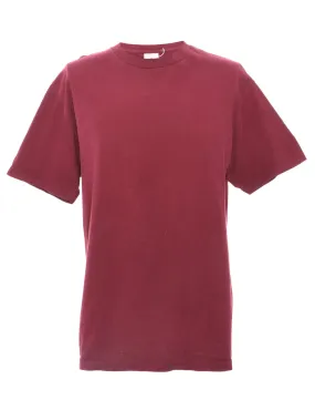 Maroon Plain T-shirt - L
