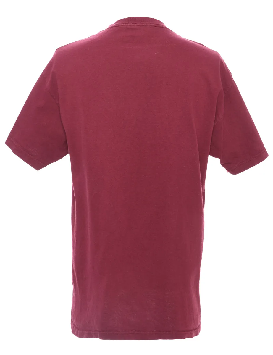 Maroon Plain T-shirt - L