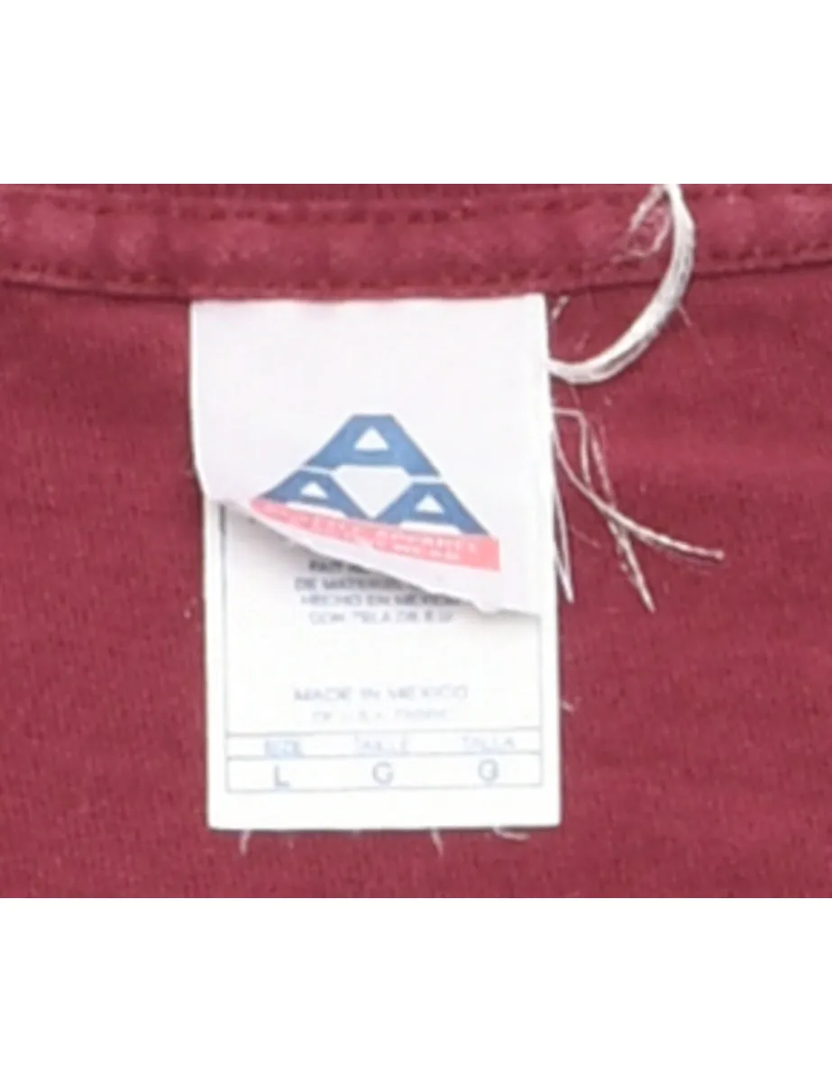 Maroon Plain T-shirt - L