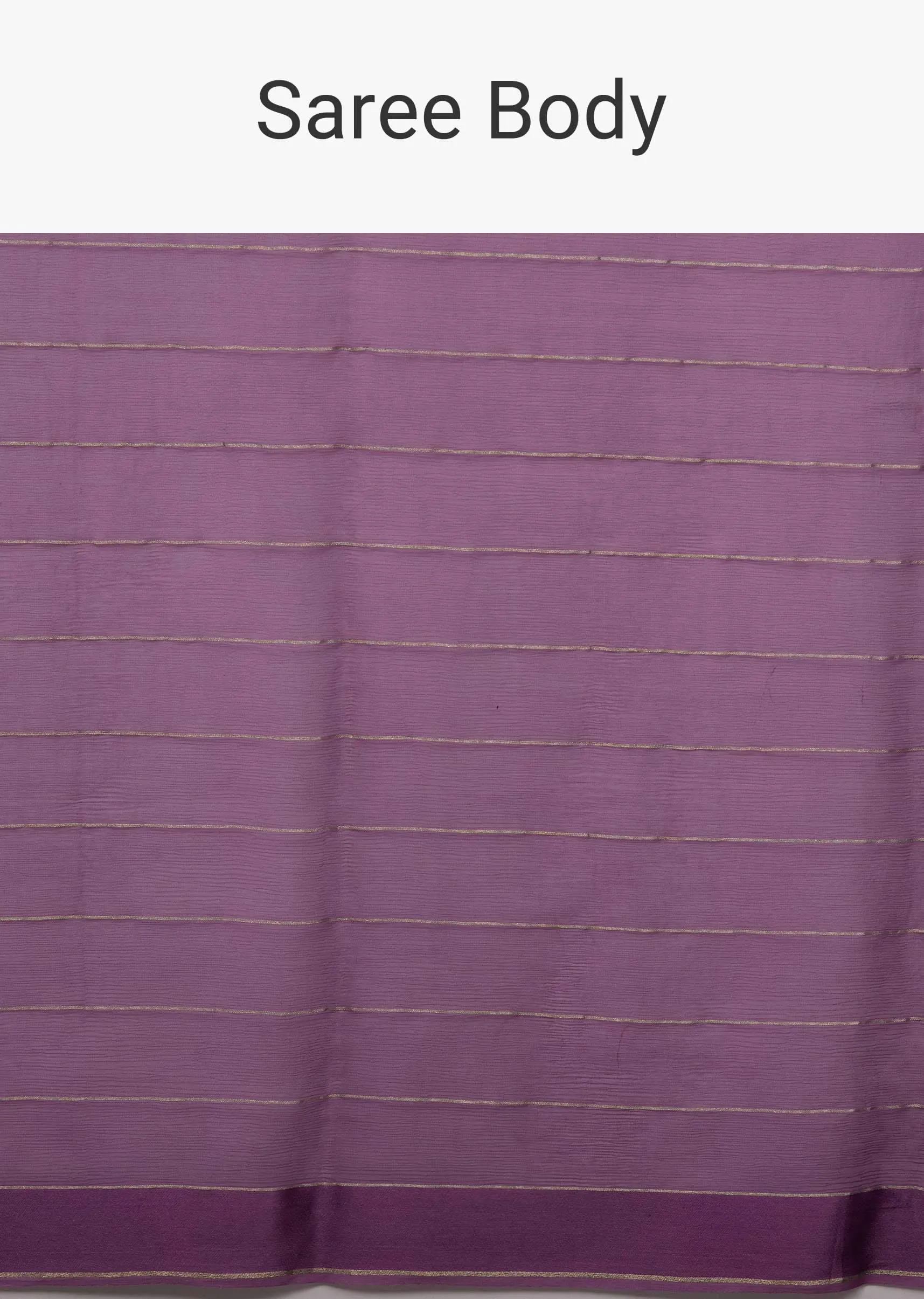 Mauve Purple Chiffon Saree With Swarovski Stone Embellishments And Satin Border