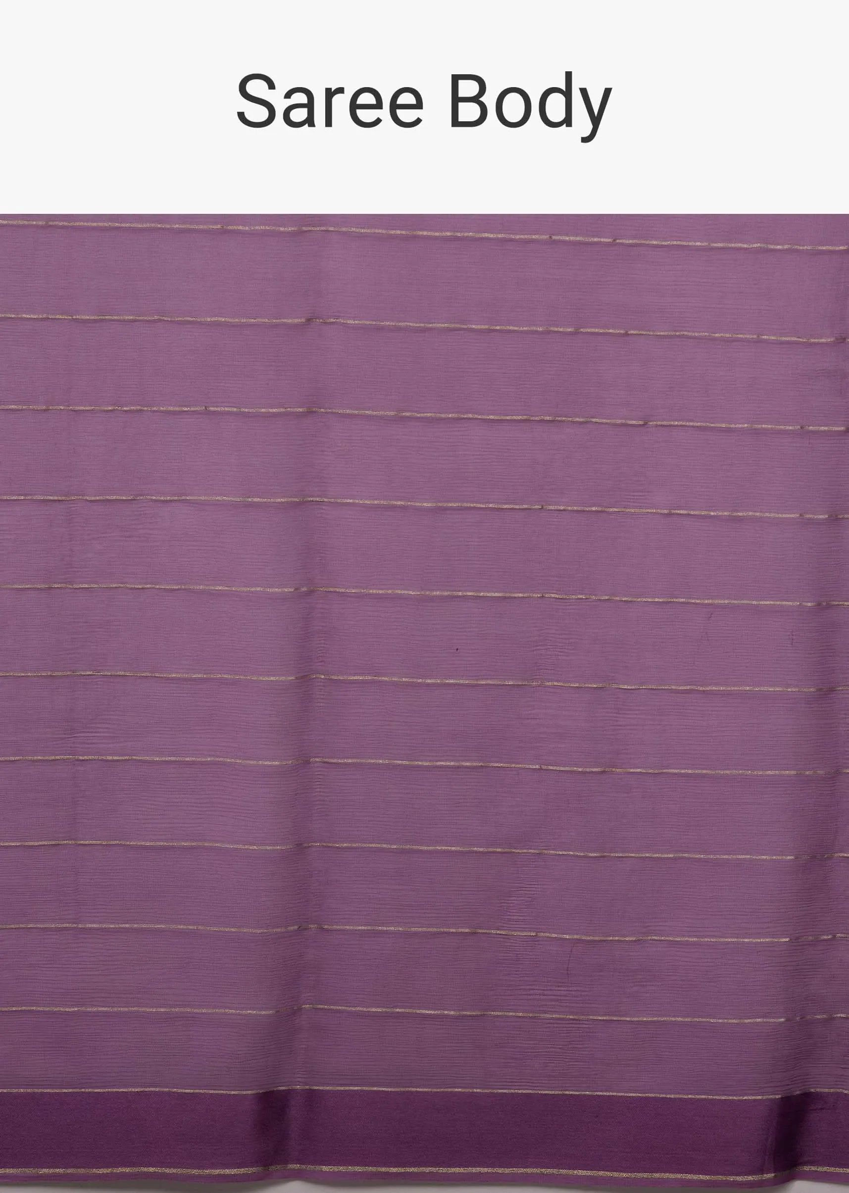 Mauve Purple Chiffon Saree With Swarovski Stone Embellishments And Satin Border
