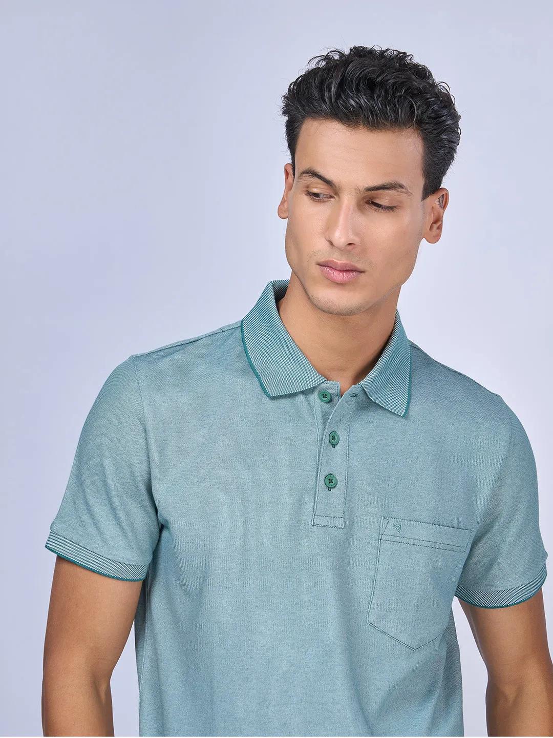 Mens Expert Polo Tshirt with Pocket Turq color EP25